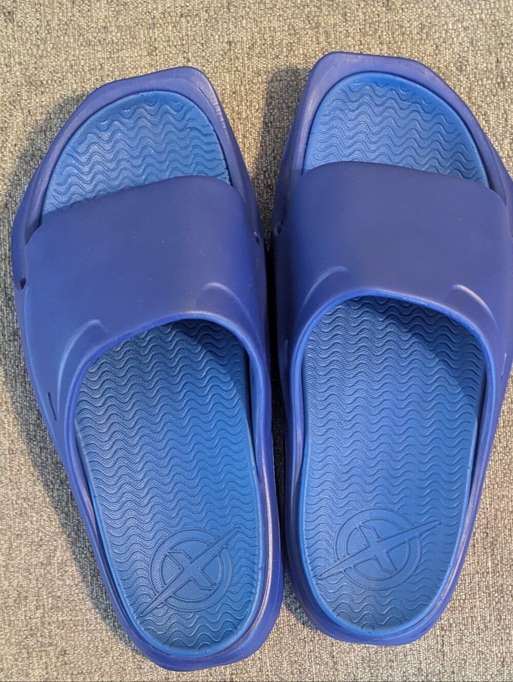 Men's Blue Slip-On Slide Sandals - Never Worn Cushioned Comfort-pickleball Sport